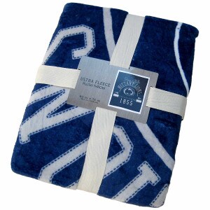 folded ultra fleece navy blanket with script Penn State above Nittany Lions, Athletic Logo, & Established 1855